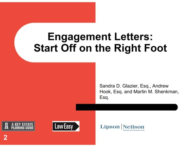 Engagement Letters For Estate Planners: Starting Off on the Right Foot