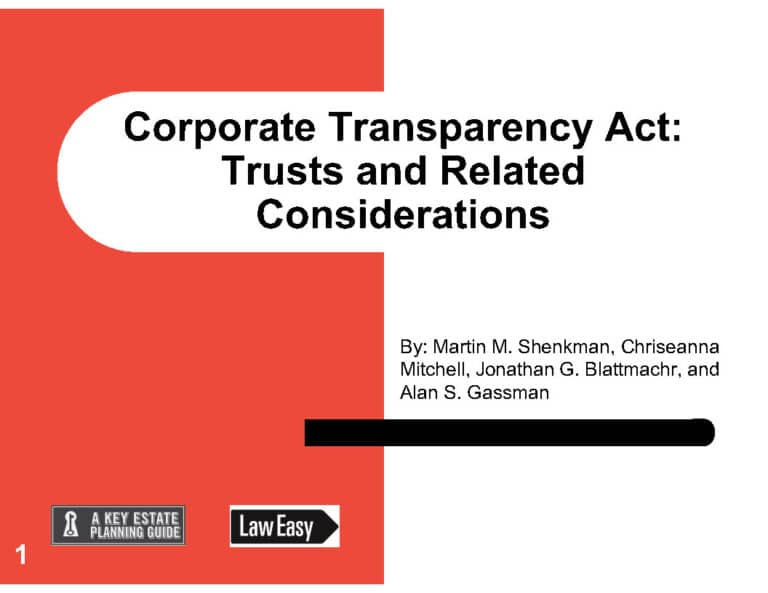 Corporate Transparency Act and Trusts
