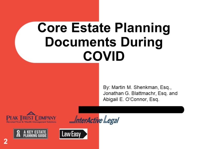 Core Estate Planning Documents During COVID