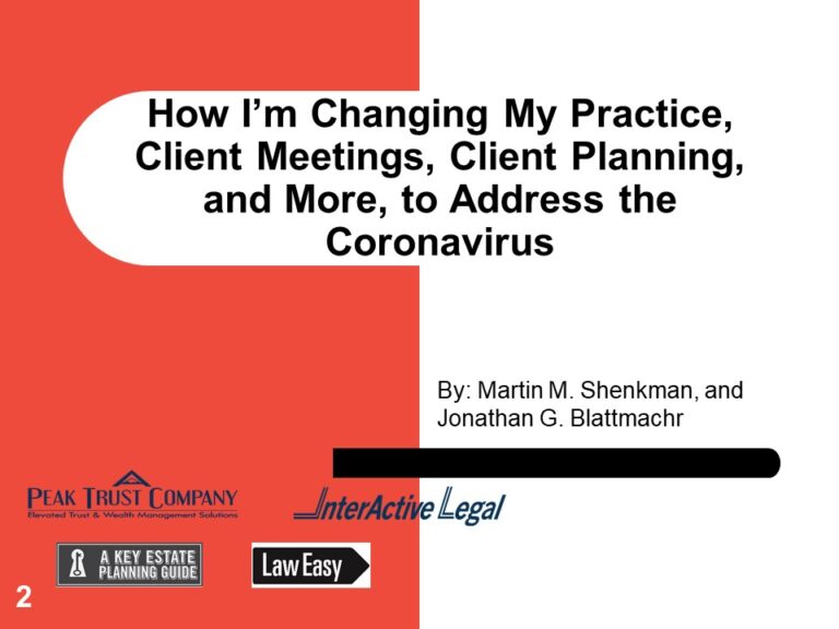 How I’m Changing My Practice, Client Meetings, Client Planning, and More to Address the Coronavirus