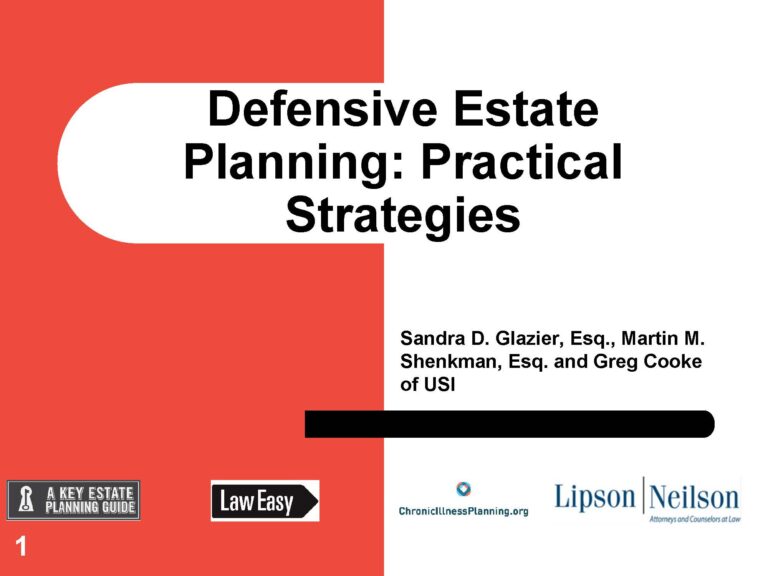 Defensive Estate Planning Practices: Practical Strategies