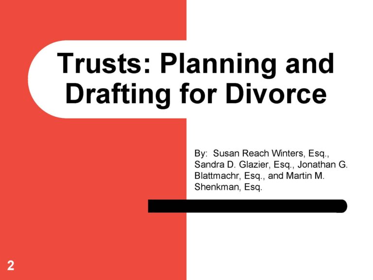 Matrimonial Issues and Trust Planning: Practical Planning Tips for Practitioners