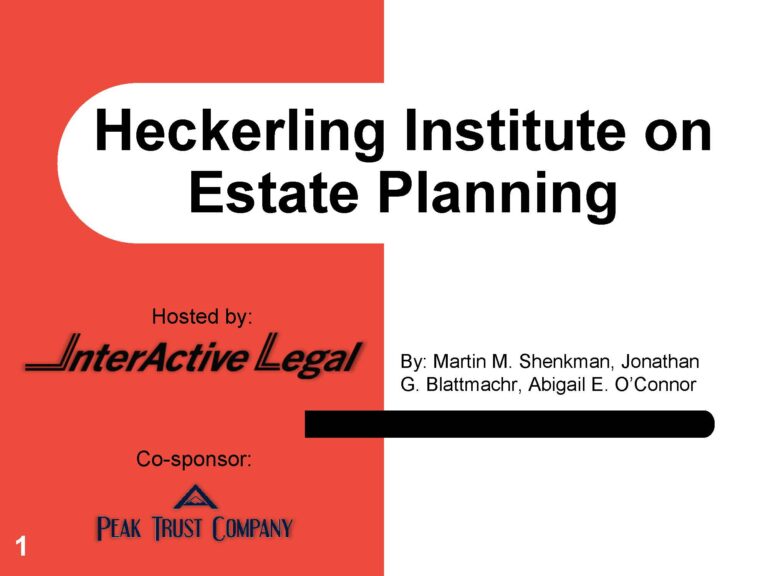 Heckerling Institute on Estate Planning