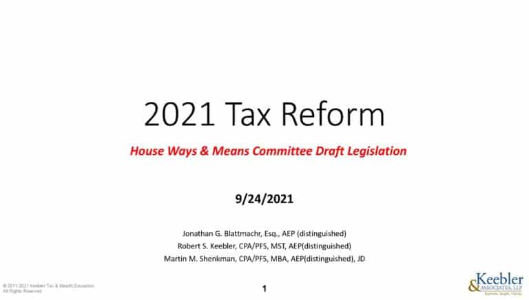 Deeper Dive- House Estate Tax Proposal Requires Immediate Action