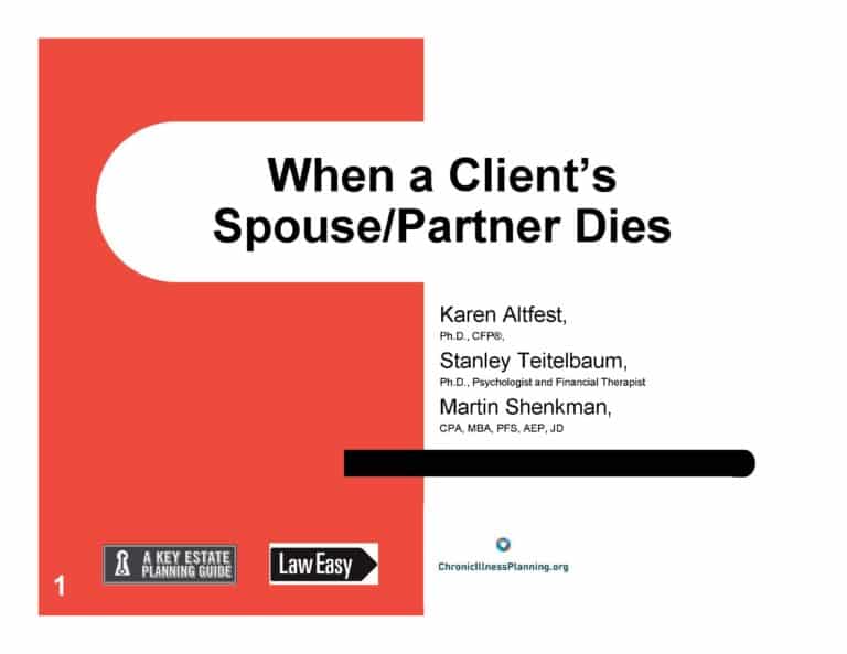 When a Client Loses a Spouse/Partner