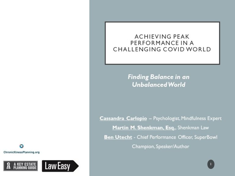 Achieving Peak Performance in a Challenging COVID World: Finding Balance in an Unbalanced World