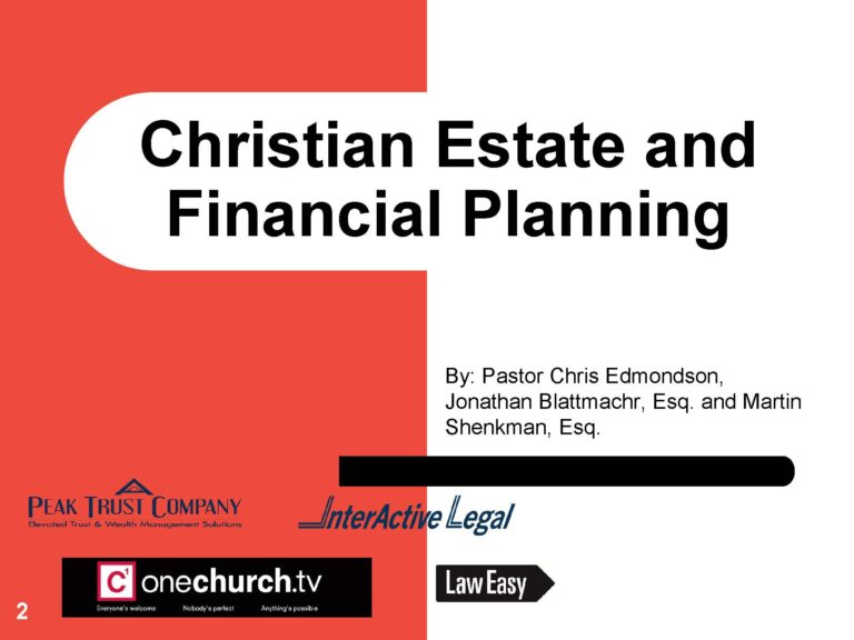 Christian Estate Planning