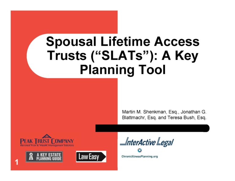 SLATs – How To Plan and Draft One of the Most Useful Documents for Married Clients