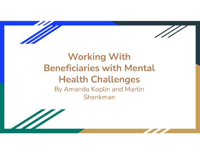 Working With Beneficiaries with Mental Health Challenges