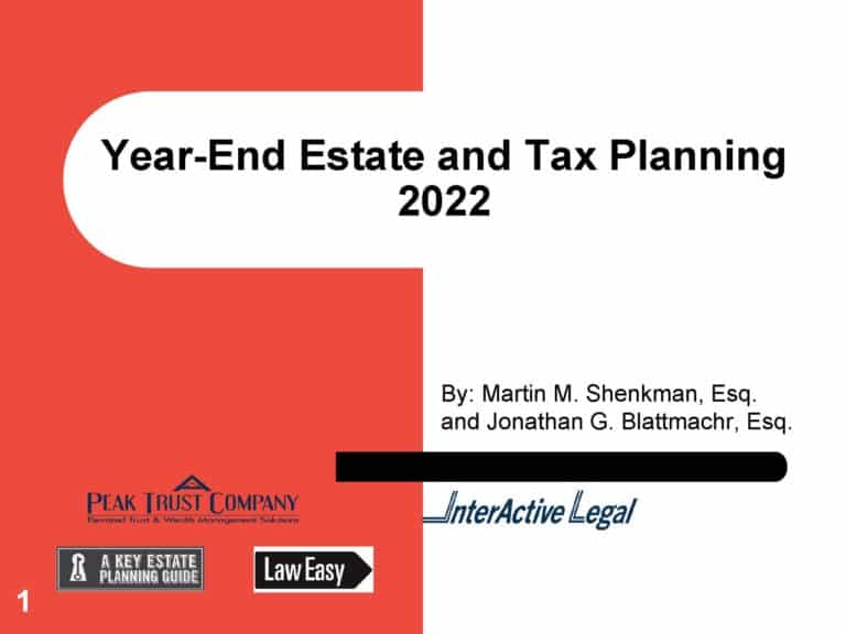 Year End Estate Planning