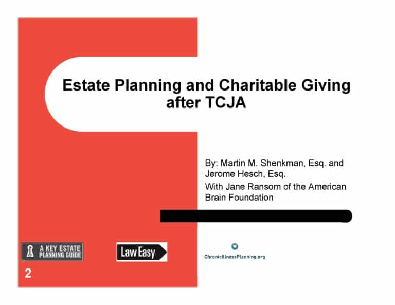 Estate Planning and Charitable Giving after TCJA